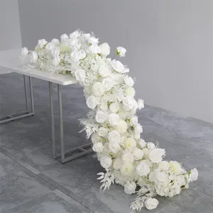 WG230137定制人造餐桌花道60厘米真丝花卉面板婚礼装饰活动背景