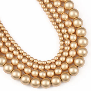 Wholesale Round <span class=keywords><strong>2</strong></span>/3/4/6/8MM Frosted Matte Light Gold Hematite Stone BeadsためJewelry Making DIY - Product Image 3