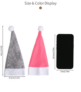 Housses en feutre <span class=keywords><strong>rose</strong></span>, <span class=keywords><strong>gris</strong></span> et rouge pour couverts d'extérieur, bonbons, sucettes, chapeaux de Père Noël et mini-chapeaux de Noël pour bouteilles de <span class=keywords><strong>vin</strong></span> - Product Image 5