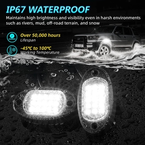 <span class=keywords><strong>Precio</strong></span> barato 4pods Pure White LED Rock Light con arnés de cableado Fuente de alimentación Off-Road Light para camión Pure White Light - Product Image 5