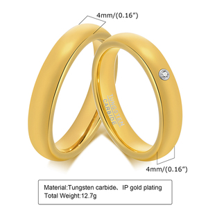 Bagues de couple en plaqué or 18k pour hommes et femmes, bijoux de fiançailles en carbure de tungstène cz, <span class=keywords><strong>alliance</strong></span>, Offre Spéciale - Product Image 2