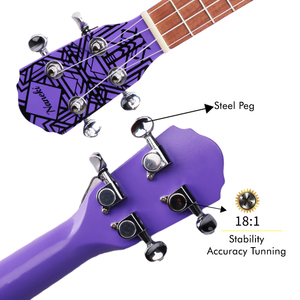 <span class=keywords><strong>Ukelele</strong></span> Soprano de Madera Real de 21 Pulgadas para Principiantes, Instrumento Musical al por Mayor, Regalo de Navidad, <span class=keywords><strong>Mini</strong></span> Guitarra <span class=keywords><strong>Ukelele</strong></span> para Niños, Color Morado - Product Image 2