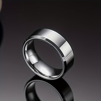 Anneaux de tungstène de base de 8mm 8mm bande de fiançailles de mariage en carbure d'argent gravé personnalisé hommes femmes anneaux de déclaration de mode