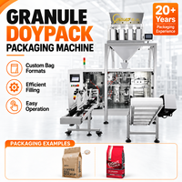 Machine d'Emballage Automatique Horizontale Sous Vide pour Grains de Café, Remplissage et Conditionnement de Sachets Préfabriqués en Plastique ou Papier Kraft avec Fermeture Éclair