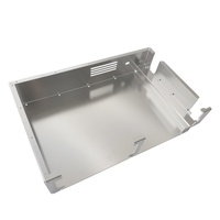 Pièces de fabrication sur mesure en tôle, supports d'encastrement en acier thermolaqué noir pour appareils électroniques de contrôle industriel