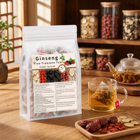 Minweng – Coffret de Thés de Santé aux Cinq Trésors de Ginseng Pur et Naturel, avec Baies de Goji, Jujubes et Mûres, Sachets de Thé Pyramidaux aux Herbes, Marque Privée