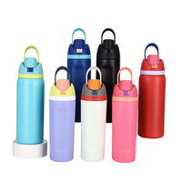 Nuevo Vaso Térmico de Acero Inoxidable de Doble Pared, 16oz 19oz 24oz 32oz, con Asa Abatible, para Deportes y Viajes