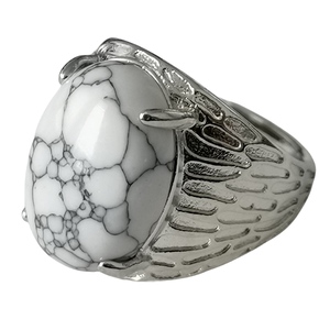 Delicate Kleurrijke Ovale Steen Howliet Ringen Voor Vrouwen Meisjes Natuurlijke Fijne Edelstenen Sieraden Feest Cadeau Met Elegante Doos Groothandel - Product Image 1