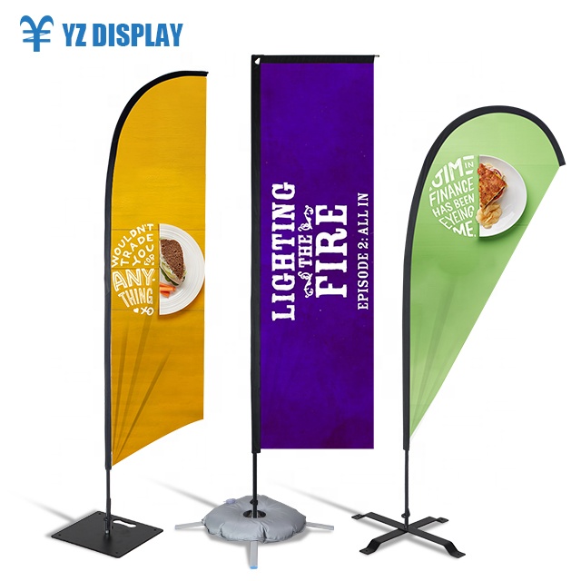 Лидер продаж на Amazon, нож в форме каплевидного пера, флаг 3 м, 5 м, полиэфирный рекламный Летающий пляжный флаг