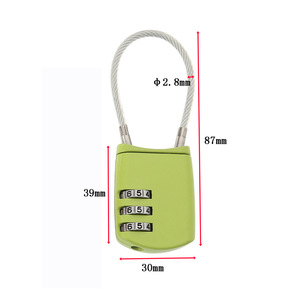 Combination Lock Zinc Alloy Wire <b>Padlock</b> 30x39x87mm Resettable For Bags Home Outdoor Use - Product Image 1