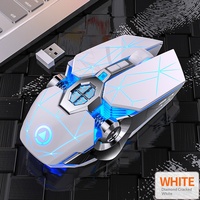 Souris de jeu sans fil YINDIAO A7 2.4G, 1600DPI, 3 niveaux réglables, 7 touches, lumière RGB, rechargeable, silencieuse, pour PC portable