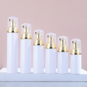 Bouteille en mousse plastique 30ml 40ml 50ml 60ml PET blanche transparente pour nettoyant visage, mousse de savon, flacons pompe avec couvercle doré - Product Image 3