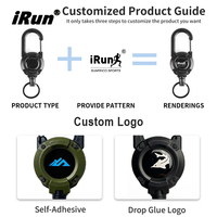 IRun 定制远足伸缩钥匙扣防盗可伸缩锁扣钥匙圈野营便携式安全扣
