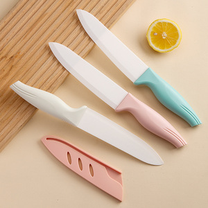 Ceramic <b>Knife</b> <b>Set</b> 4 Piece Pink Handle Kitchen <b>Knives</b> For Fruit And Cooking With <b>Sharp</b> Blades - Product Image 4