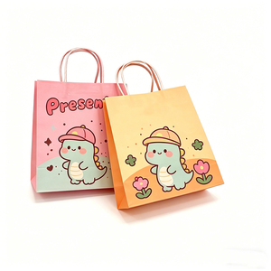 Bolsas de Regalo de Papel Kraft con Dibujos Animados Kawaii Personalizadas, Bolsas de Compras con Asa e Impresión de Logotipo Personalizado - Product Image 3