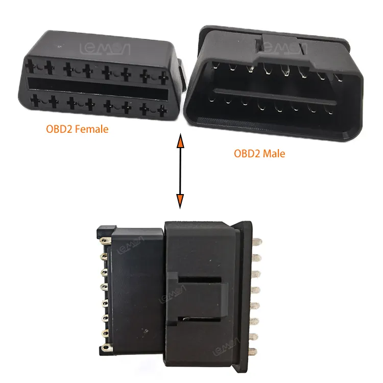 Adaptor Konektor Universal 12V 24V 16 Pin Jantan OBD II OBD 2 OBD2 Kustom