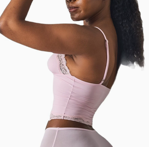 Top Corto Sexy y Ajustado para Mujer, con Encaje, Cuello en V, Lazo, Color Sólido, Escote Bajo, Estilo Urbano, Talla Única, Tejido de Nailon - Product Image 3