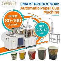 Machine entièrement automatique de fabrication de gobelets en papier avec écran tactile PLC pour gobelets à thé et à café de haute qualité MB-C12