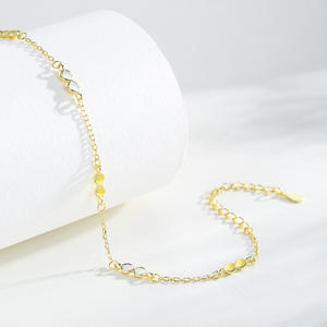 Pulsera de Cadena de Plata de Ley S925 con Esmalte Amarillo para Mujer, Accesorios Sencillos y Elegantes para Uso Diario, Versión de Cobre Personalizable - Product Image 4