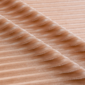 Personalización suave al tacto terciopelo costilla tela cepillada punto teñido costilla raya tela de terciopelo para pantalones - Product Image 1