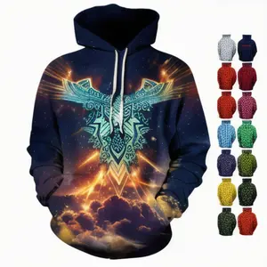 Low Moq Products Sublimation Polyester Hoodies Custom 3D Printed Blank Pullover Sweatshirt Hoodies For Men