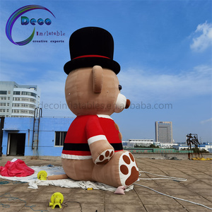 Vendita calda su misura di natale orsacchiotto di natale cartone animato gonfiabile che indossa un cappello di natale per eventi all'aperto decorazioni natalizie - Product Image 6