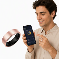 Cincin Pintar Zikr Pengingat Sholat 5 Waktu Adzan Jam Alarm Layar LED Tahan Air IP68 Bahan Paduan Logam Dapat Dipakai dengan Magnet 5.0