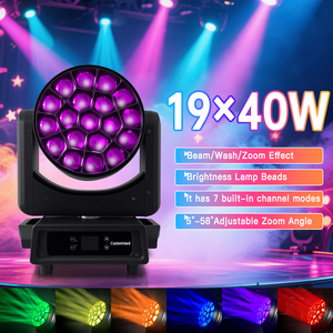 19*40 Wát 4in1 RGBW mắt ong di chuyển đầu <span class=keywords><strong>LED</strong></span> Đèn sân khấu <span class=keywords><strong>Led</strong></span> di chuyển đầu ánh sáng <span class=keywords><strong>LED</strong></span> rửa di chuyển đầu cho sự kiện buổi hòa nhạc hiển thị - Product Image 2