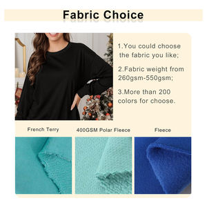 Sweatshirts d'hiver en vrac personnalisés à manches longues en éponge pull à col rond t-shirts impression avant étiquettes de balançoire personnalisées multicolores - Product Image 2