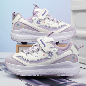 Chaussures de marche respirantes OEM à quatre roues avec maille et cuir en stock pour sports de plein air, rollers unisexes pour adultes - Product Image 6