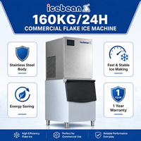Machine à glaçons en flocons 160 kg/24h, machine à glaçons en flocons de neige, certifiée CE ISO pour l'hôtellerie et la restauration