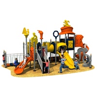 Équipement de terrain de jeu extérieur pour enfants sur le thème du football, avec toboggan multi-niveaux, toboggan spiralé et toboggan tubulaire pour jardin et parc