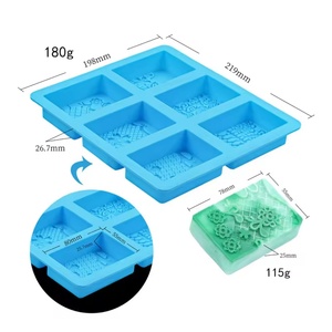 Factory Hot Quality Custom 3d Flower square Rectangular Cake Soap Moulds Handmade Silicone Soap Mold with logo - Product Image 5