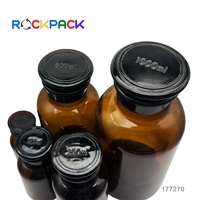 Amber Wide Mouth Chemical Lab Glass 30ml-1000ml Pharma Reactif Flacon de médicament avec bouchon en verre pour emballage