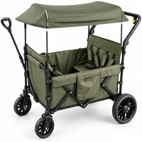 Poussette pliable OEM 4 places pour enfants avec auvent anti-UV, poignée de poussée et de traction, roues en PU, repose-jambes robuste pour l'extérieur