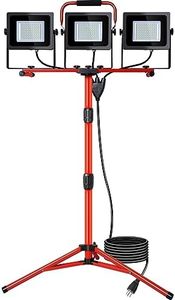 LEDMO 15000 Lumen Lampes de travail avec support, 150W Lampes de construction portables et amovibles 5000K à trois têtes - Product Image 2