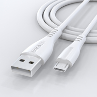 Kabel Data Pengisian Daya Universal Tipe C Micro PZX Berkualitas Tinggi Harga Murah USB 2.1A untuk iPhone untuk Android Putih