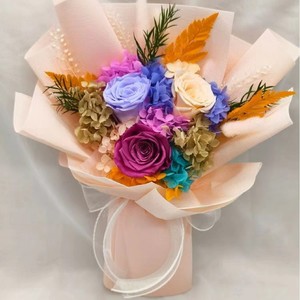 <span class=keywords><strong>Bouquet</strong></span> de roses éternelles pour cadeau d'amie, peut durer 3 à 5 ans, fleur séchée pour la fête des mères et la Saint-Valentin - Product Image 1