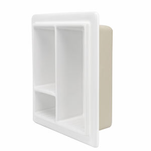 رف استحمام سيراميكي مدمج بثلاثة أقسام لحفظ الشامبو. سهل التركيب، سهل التنظيف، صحي، لا يصدأ ولا يسبب تكون العفن الأسود - Product Image 2