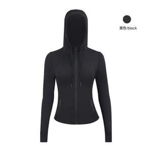 Ropa <span class=keywords><strong>DE</strong></span> TRABAJO Chaquetas Chaqueta <span class=keywords><strong>de</strong></span> yoga con capucha deportiva con cremallera delgada para mujer para correr y hacer ejercicio <span class=keywords><strong>de</strong></span> talla grande Tops para damas - Product Image 5