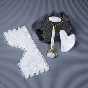 Rosa quarzo giada rullo Guasha maschera <span class=keywords><strong>viso</strong></span> Set Logo personalizzato <span class=keywords><strong>pietra</strong></span> di cristallo naturale rullo Gua Sha maschera massaggiatore maschera - Product Image 5