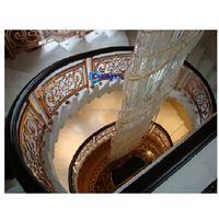 Rampe d'escalier moderne de luxe en acier inoxydable et cristal acrylique, finition satinée et miroir, Crewell CWSP300, garantie 5 ans, usage commercial