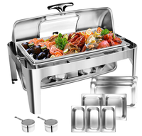 Chauffe-buffet rectangulaire de luxe 9L argenté Chauffage Équipement de chauffage et de maintien Réchaud à alcool de luxe pour buffet et traiteur