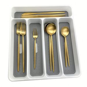 Nouvelle Tendance 2025 : Organisateur de Couverts Multifonctionnel et Réglable en Plastique pour Tiroir de Cuisine (Cuillères, Fourchettes, Ustensiles) - Product Image 1