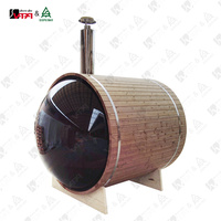 Vapasauna Promotion Cabine de sauna tonneau d'extérieur 6-8 personnes 1,8*3M, sauna finlandais traditionnel en bois avec véranda