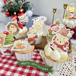 ปลั๊กอินตกแต่งเค้กคริสต์มาสรูปหมีอะคริลิค น้ำผึ้งและรสหวาน สำหรับตกแต่งคัพเค้กในช่วงเทศกาล - Product Image 3