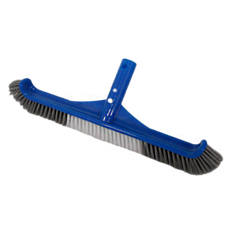 Brosse de piscine en forme de croissant (poils gris et blancs)