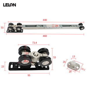 Nhiệm vụ nặng nề mang 120kg đôi cách đệm van điều tiết ròng rọc cửa trượt con lăn đường sắt Kit cho cửa gỗ theo dõi con lăn - Product Image 3