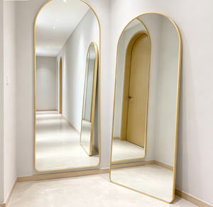 <b>Arched</b> Floor <b>Mirror</b> <b>Full</b> <b>Length</b> Body <b>Mirror</b> Aluminum Alloy Frame Glass Panel Decorative Standing <b>Mirror</b> for Bedroom Living Room - Product Image 2