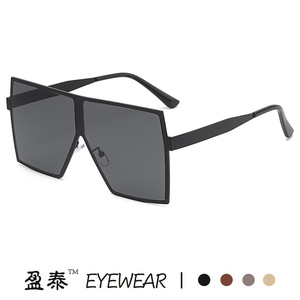 Eyewear <b>Square</b> Large Frame <b>Sunglasses</b> Gold Metal Unisex UV400 Protection Street Style - Product Image 4